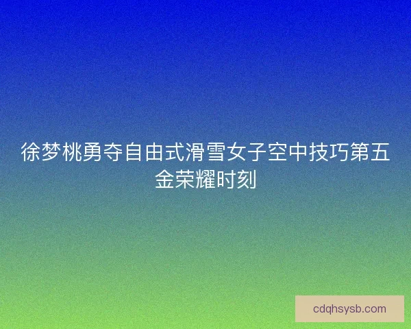 徐梦桃勇夺自由式滑雪女子空中技巧第五金荣耀时刻
